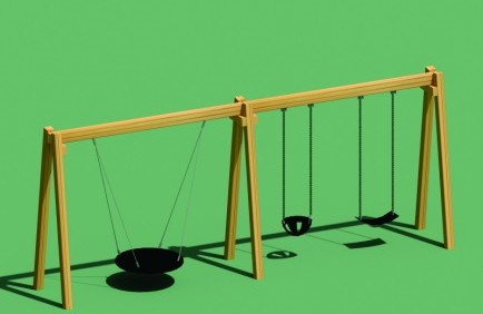 Swing Basket PLUS Double Senior Timber Frame - swi0023