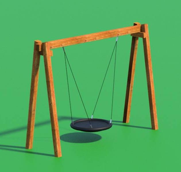 Swing Single Timber Frame Basket swi0020